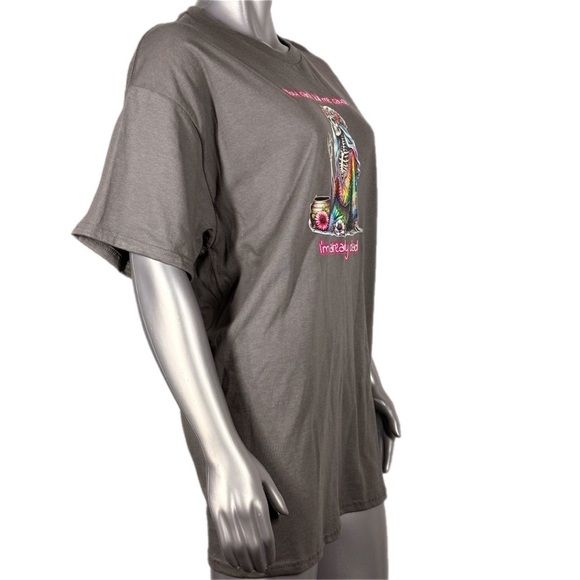 The Blind Medium | Grey Tee Colorful Hippie Skeleton Design Flower Crown - Picture 4 of 11